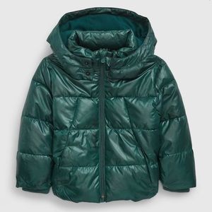COPY - NWT GAP forest green toddler shiny puffer coat